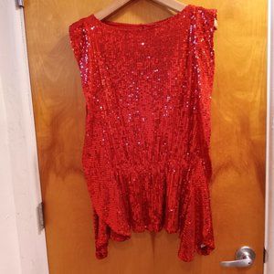 Vinatage Free People Red Sequin Top Small Petitie